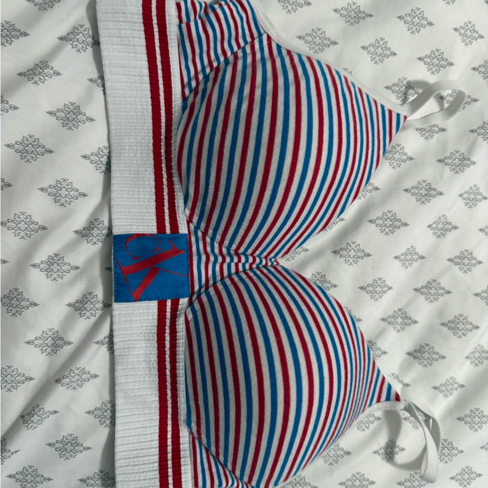 Calvin Klein Striped Red and Blue Bra